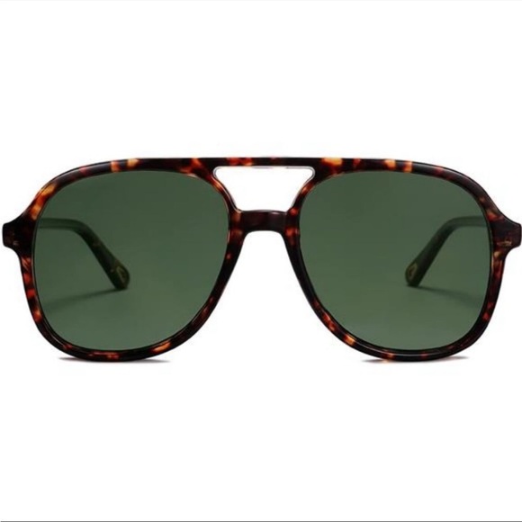 Retro Square Polarized Aviator Sunglasses Womens Mens 70s Vintage Double *New * - Picture 1 of 4